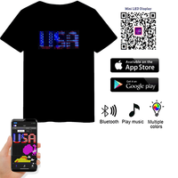 App Control Bluetooth Programmable Led T-shirt Dj LED Tshirt Batterie intégrée Défilement Texte Animation Message Matrice Affichage