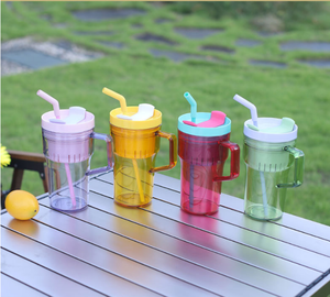 2026 Travel Tumbler with Handle Straw Wholesale Custom Logo Fruit Infuser Bottle Tea <b>Filter</b> Cup Plastic Car <b>Coffee</b> Mug 22oz - Product Image 3