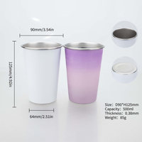 Verre à bière en aluminium changeant de couleur, personnalisé, 401-500 ml, tasse de camping en plein air pour boissons froides, bière et jus