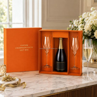 Boîte cadeau de luxe à double porte avec impression de logo sur mesure, emballage en papier, estampage or, boîte rigide pour spiritueux et whisky avec bouteille