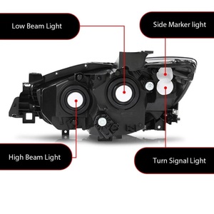 Faro delantero de carcasa negra versión de EE. UU., faro halógeno para <span class=keywords><strong>Mazda</strong></span> 2013-2016 - Product Image 3