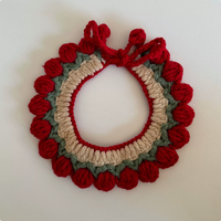 Ensemble d'accessoires pour animaux de compagnie pour Noël et l'hiver : collier, clochette, bavoir, cache-cou, écharpe tricotée pour chats et chiens, motifs géométriques, cadeau de fête