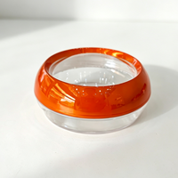 Pots cosmétiques vides Spot 50g, corps de pot transparent avec couvercle à vis électroplaqué orange, pots de rangement pour safran.