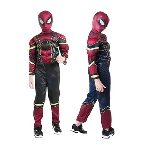 Toptan klasik süper kahraman örümcek adam kostüm kas çocuklar için parti karnaval Cosplay kostüm