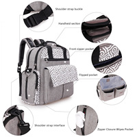 Sac à langer de voyage grande capacité, sac à dos pour bébé mains libres avec sangles pour poussette