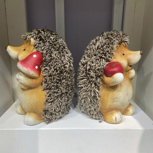 Bahçe seramik hayvan heykeli karikatür kirpi reçine zanaat açık heykelcik sevimli kirpi bahçe süsleri - Product Image 5