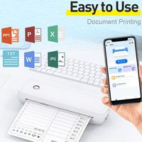 Printer Termal Portabel A4 Tanpa Tinta, Nirkabel, Warna Putih Murah untuk Bisnis Rumahan, Aplikasi Gratis, Transfer Termal, Kertas A4