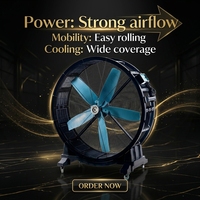 Ventilateur industriel mobile BICHEN 1,5 m, débit d'air 42 000 m³/h, grand ventilateur de refroidissement portable avec roues pour événements sportifs