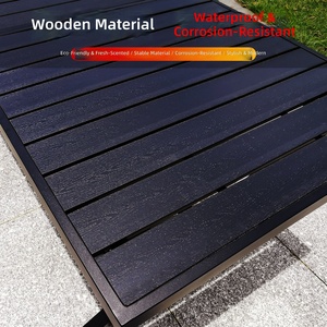 Table extensible noire moderne <span class=keywords><strong>de</strong></span> luxe, résistante aux intempéries, et fauteuils en rotin PE, mobilier <span class=keywords><strong>de</strong></span> villa pour terrasse et <span class=keywords><strong>jardin</strong></span> - Product Image 4