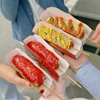 Boîte d'emballage à emporter en papier kraft pour hotdog et maïs chien personnalisée pour petites entreprises avec option d'impression par estampage