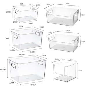 Contenedores Apilables Transparentes con Tapas, Recipientes Grandes de Plástico con Asas para Despensa, Baño, Cocina, Armario, Refrigerador, Guardarropa - Product Image 1
