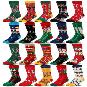 Bulk Wholesale Fashion Cotton Unisex Fun Cozy Crazy Novelty Printed Christmas <strong>Socks</strong> for Men and Women - Product Image 1