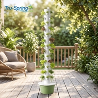 Tru-Spring - Équipement d'Agriculture Verticale Automatique à 13 Niveaux en Plastique Anti-UV pour Culture Hydroponique et Aéroponique avec Pompe pour Jardin Domestique