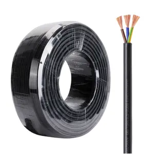 H05vv-f Power Cable 18AWG Extension Wire 3 Conductor Copper Ground Black PVC Cover (300/500V)