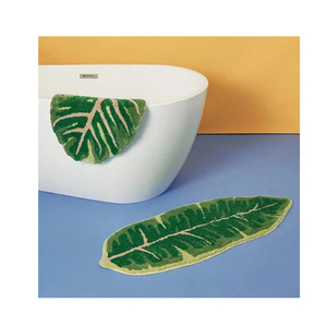 Thảm Lông Nhung Dài Thảm Sợi Nhỏ Monstera Hình Lá Bên Cạnh Thảm Trang Trí Phòng Tắm Thảm Thấm Không Trơn Trượt - Product Image 1
