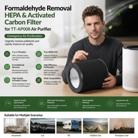 Filtre HEPA et charbon actif pour l'élimination du formaldéhyde, compatible avec le purificateur d'air TT-AP008, pour usage domestique, automobile, camping-car et extérieur