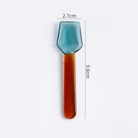 Mini cuillère à thé en verre borosilicate soufflé à la main, colorée, petite cuillère à café, accessoires de bar pour fêtes à domicile