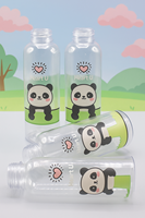 Cuadrado redondo con forma de cuerpo único de 500ml para bebida de jugo, taza de bebida de agua, botellas de plástico transparentes desechables vacías para mascotas con tapa