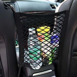 Car Storage Mesh Seat Organizer Network Elastic Net Bag Thickened Storage Holder Pocket Accessories Car Bag