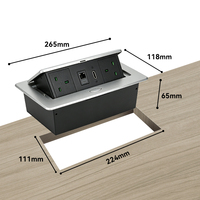 Boîte de prise de courant encastrée pour bureau multimédia, type G britannique, avec interface réseau Ethernet LAN