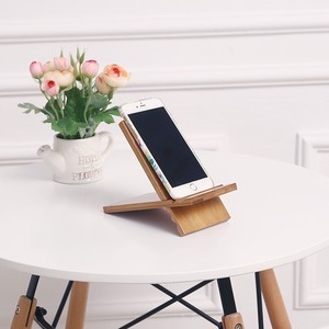 Junru Wooden Phone <b>Stand</b> 18x9x1cm Desktop Holder For Tablet And Smartphone Natural Wood Color - Product Image 3
