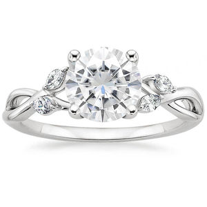 Bague de fiançailles et de mariage vintage torsadée en moissanite naturelle taille brillant en forme de saule, bijoux pour femmes en argent S925, la plus populaire, vente en gros - Product Image 5