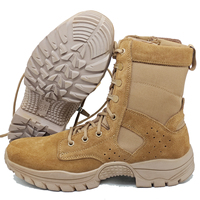 Sepatu Hiking Kulit Cokelat Tahan Air untuk Musim Dingin, Sepatu Bot Taktis Gurun dari Kulit Sapi Suede, Chaussures Militaire