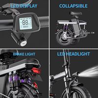 Vélo électrique pliable F9 à quatre amortisseurs, batterie au lithium 400W 48V15AH, vélo électrique pliable portable pour adultes, pour les trajets quotidiens