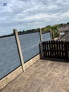 Anh khách hàng hoàn thành dự án khói màu xám coextrusion WPC gỗ composite hàng rào trên bê tông trụ cột - Product Image 4