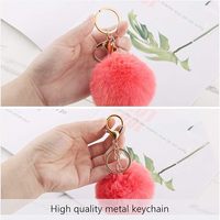 Facile à ouvrir pour assortir à vos clés porte-clés pompons en fourrure porte-clés pompons bricolage pour femmes accessoires de sac et pendentif pour filles