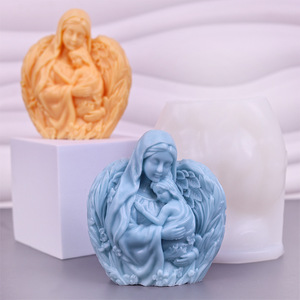 <span class=keywords><strong>Molde</strong></span> de <span class=keywords><strong>silicona</strong></span> para velas con escultura 3D de la Virgen María, regalo del Día de la Madre directo de fábrica, para velas con forma de bebé. - Product Image 5