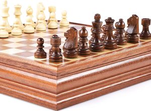 15 inch cờ vua và cờ Hội Đồng Quản trị trò chơi bộ với <span class=keywords><strong>2</strong></span> thêm nữ hoàng gỗ Hội Đồng Quản trị hộp với lưu trữ, cổ điển <span class=keywords><strong>2</strong></span> trong <span class=keywords><strong>1</strong></span> Bộ cờ vua - Product Image 3