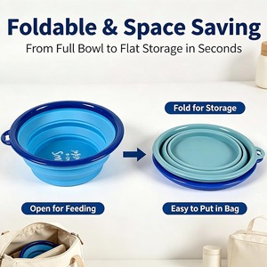 Ciotola Pieghevole in Silicone per Animali Domestici OEM/ODM, Senza BPA, Portatile per Cani e Gatti, Ideale per Viaggi e Uso Esterno - Product Image 5