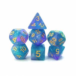 Dados de D&D de gemas poliédricas brillantes de dos colores personalizados al por mayor de fábrica - Product Image 2