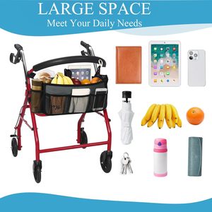 Sac de rangement suspendu en gros pour fauteuil roulant avec bande réfléchissante, compatible avec la plupart des scooters, déambulateurs et rollators - Product Image 6