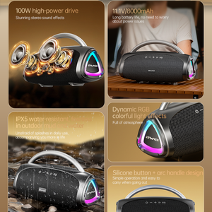 ลำโพงทวีตเตอร์บลูทูธกำลังสูง 100 วัตต์ ระบบเสียงสเตอริโอ RGB พร้อมโหมด EQ สำหรับงานปาร์ตี้ ใช้งานร่วมกับคอมพิวเตอร์ โทรศัพท์มือถือ และระบบเสียงภายในบ้าน รองรับ RMS - Product Image 3