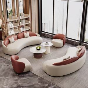 Factory Custom Solid Wood <b>Frame</b> Upholstery Fabric Leather Leisure <b>Sofa</b> Couch Commercial Reception Bank Area Furniture - Product Image 6