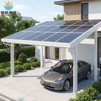 Structure de carport solaire moderne, support de montage photovoltaïque, auvent de stationnement