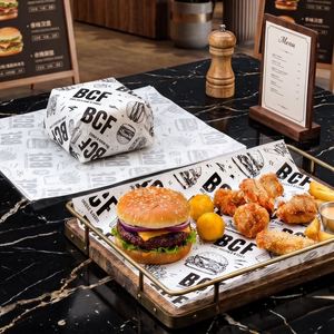 Papel de Envolver para Alimentos Biodegradable, Ecológico y Resistente a la Grasa, Personalizado y Desechable, para Hamburguesas, Papas Fritas y Pollo - Product Image 5