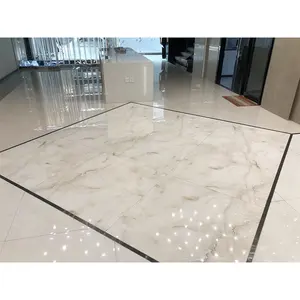 Realgres sırlı porselen Carrara altın cilalı imitasyon taş doku mermer yer karosu 1000x1000