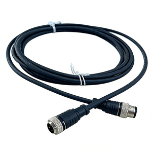 Cabo Flexível Personalizado M12 4 Pinos Fêmea RJ45 Cat6a Cat5e Cabo PUR PVC para Máquinas Eletrônicas - Product Image 1