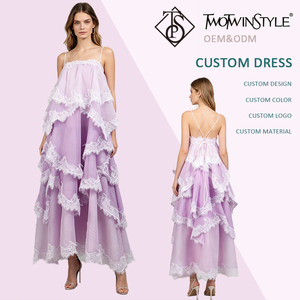 <span class=keywords><strong>Vestido</strong></span> Maxi Romántico <span class=keywords><strong>Lila</strong></span> con Encaje y Volantes <span class=keywords><strong>para</strong></span> <span class=keywords><strong>Mujer</strong></span>, con Tirantes Finos y Espalda Descubierta, <span class=keywords><strong>Vestido</strong></span> de Fiesta Fluido <span class=keywords><strong>para</strong></span> Invitadas de Boda al por Mayor - Product Image 1