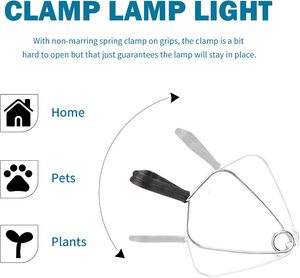 5.5 pouces aluminium réflecteur pince lampe lumière 60 watts E26 prise Design moderne 6 pieds 18/2 cordon SPT-2 1 paquet ampoule incluse - Product Image 4