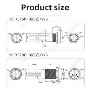 <span class=keywords><strong>Interrupteur</strong></span> piézoélectrique HBAN IP68 étanche en acier inoxydable, capteur tactile <span class=keywords><strong>avec</strong></span> plage de détection de 1 à 5 mm et éclairage annulaire LED - Product Image 6