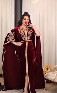 Velluto Eid Ramadan abito di lusso Abaya abbigliamento islamico per le donne manica corta tacchino arabica elegante <span class=keywords><strong>etnico</strong></span> Jalabiya musulmano abito - Product Image 2