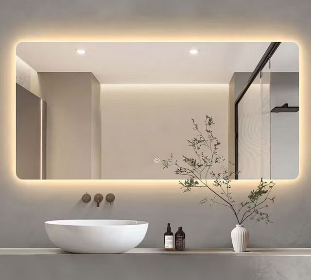 Bathroom Smart Mirror With Lights Illuminated Vanity Backlit Bath Mirror With Touch Sensor