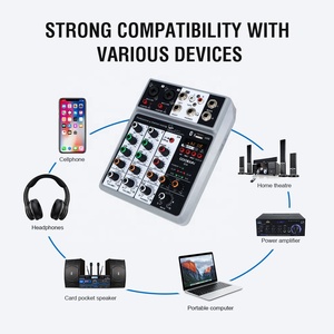 Mezcladora <span class=keywords><strong>de</strong></span> DJ Profesional XT4 Mini <span class=keywords><strong>de</strong></span> <span class=keywords><strong>4</strong></span> <span class=keywords><strong>Canales</strong></span>, <span class=keywords><strong>Tarjeta</strong></span> <span class=keywords><strong>de</strong></span> <span class=keywords><strong>Sonido</strong></span> <span class=keywords><strong>de</strong></span> Audio para Estudio/Escenario con BT USB - Product Image 5