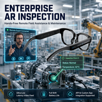 Lunettes intelligentes d'inspection AR pour entreprises avec caméra 1080P, traduction IA, assistant vocal, appels, musique, IP67