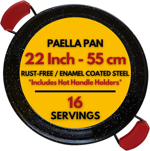 Paellera <span class=keywords><strong>de</strong></span> Acero Esmaltado OEM <span class=keywords><strong>de</strong></span> 22 Pulgadas (55 cm), Paellera Española Grande Antiadherente y Resistente a la Oxidación, <span class=keywords><strong>Precio</strong></span> <span class=keywords><strong>de</strong></span> Fábrica - Product Image 1