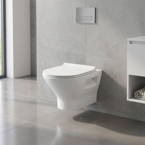 WC suspendu en céramique, cuvette de toilette en porcelaine, commode de salle de bain, sanitaires muraux, siège mural, ensemble complet pour salle de bain - Product Image 4